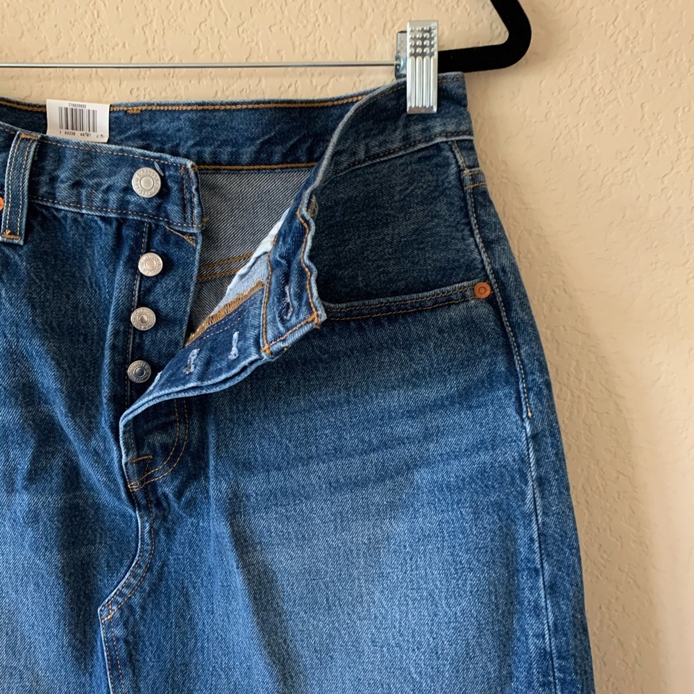 Levis High Waisted Deconstructed Skirt